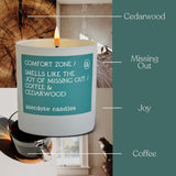 'Comfort Zone' Coconut Soy Wax Candle Jar | Premium Hand Poured & Long Burning | Coffee & Cedarwood Scent | Phthalate-Free | For Home, Office, Gift - 9 Oz