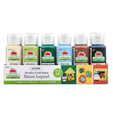 Apple Barrel, Nature Inspired Colors, Multi-Surface Acrylic Craft Paint Set, Includes 12 Colors, Satin Finish