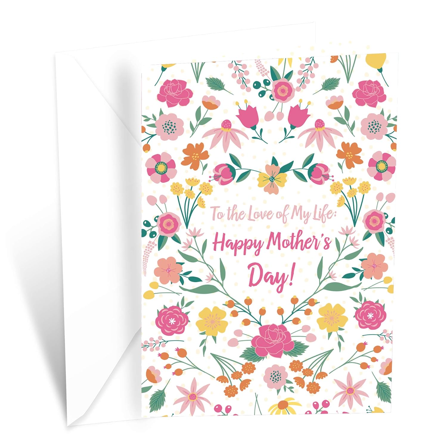 Mother'S Day Card For Wife, Made In America, Eco-Friendly, Thick Card Stock With Premium Envelope 5In X 7.75In, Packaged In Protective Mailer (Flowers For Wife)