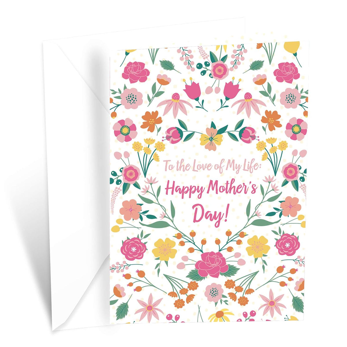 Mother'S Day Card For Wife, Made In America, Eco-Friendly, Thick Card Stock With Premium Envelope 5In X 7.75In, Packaged In Protective Mailer (Flowers For Wife)