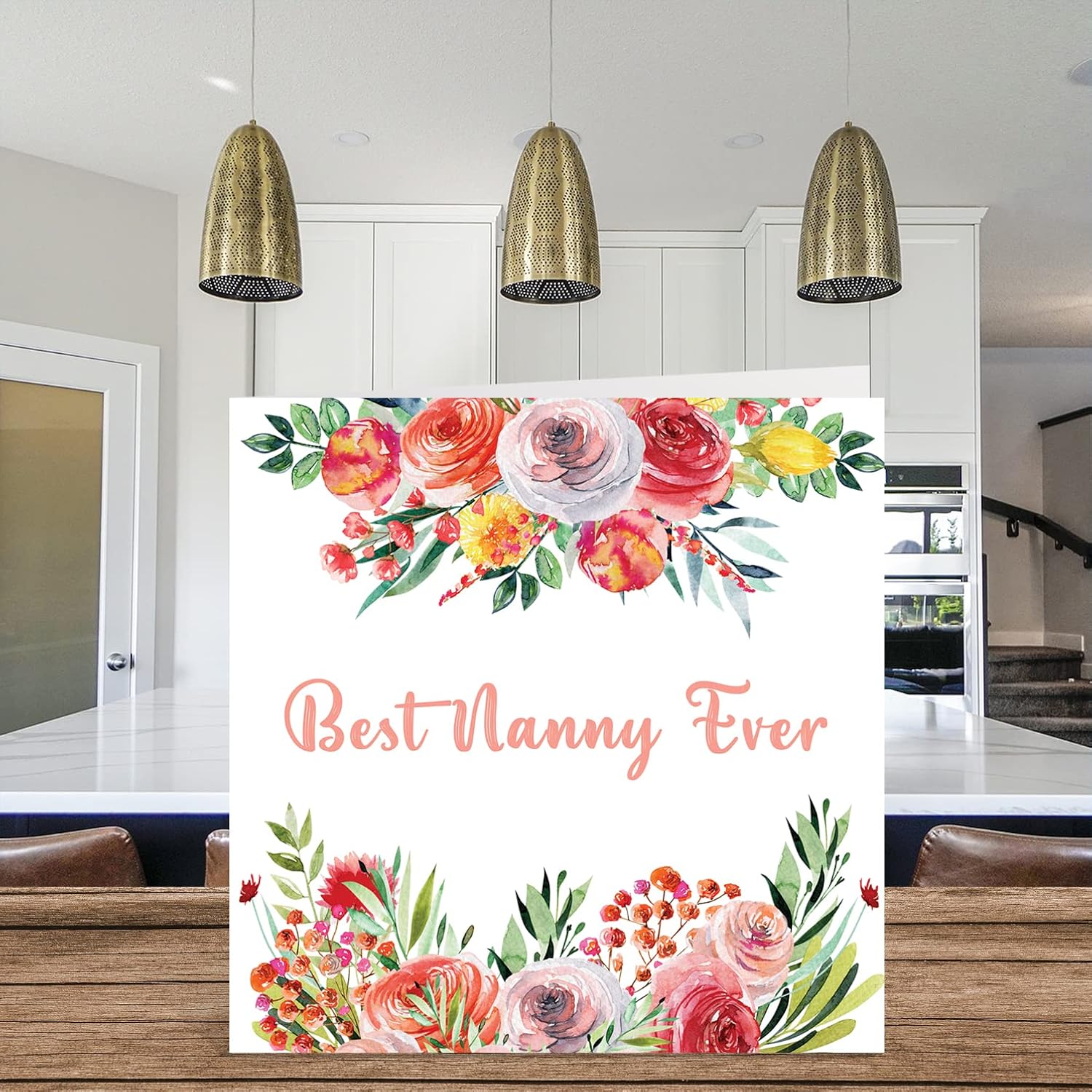 Birthday Cards For Nanny - Best Nanny Ever - Beautful Happy Birthday Card For Nanny From Granddaughter Grandson, Nanny Birthday Gifts, 5.7 X 5.7 Inch Mother'S Day Greeting Cards For Nana Nan Nannie