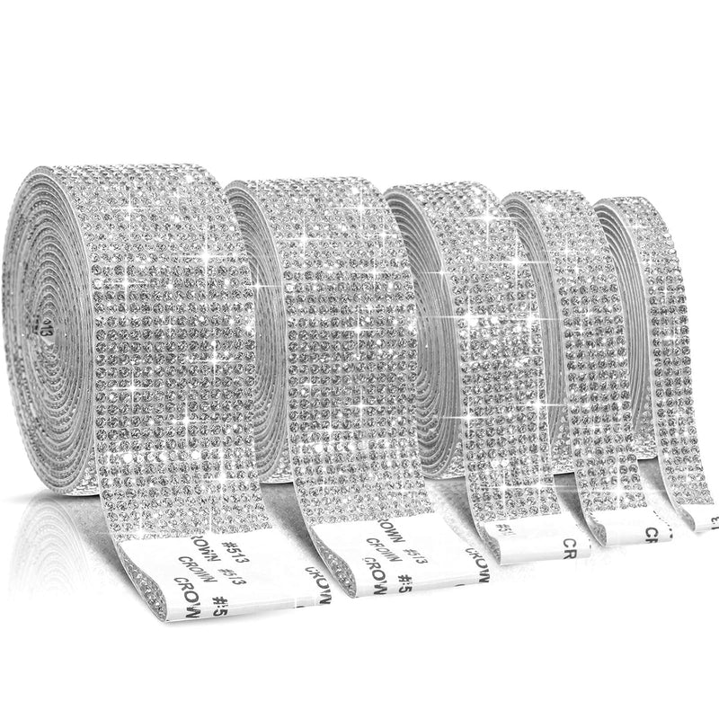 5 Rolls Self Adhesive Crystal Rhinestone Diamond Roll Ribbon Diy Decoration St