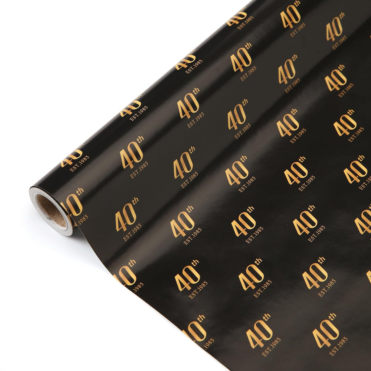 40Th Birthday Wrapping Paper Roll, Mini Roll-17 Inches * 32.8 Feet, Black 1985 40 Year Old Design Wrap Paper For Men Women, For Birthday Party, Gifts Wrapping, 1 Roll(1985 40Th)