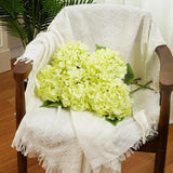 5Pcs Green Artificial Hydrangea Flowers, Slik Hydrangea With Lifelike Leaves Stems, 20Inch Large Hydrangea Flower, Faux Hydrangeas Decorations For Indoor Wedding Table Centerpieces Vase Bouquet Party