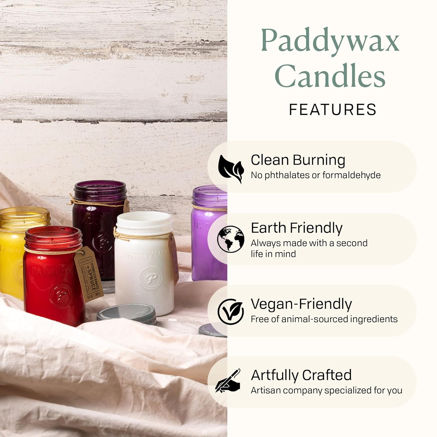 Paddywax Scented Candles Relish Collection Soy Wax Artisan Candle in Glass Jar with Lid, 9.5-Ounce, Salted Grapefruit