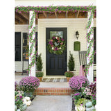 Hanging Garland Plants Artificial Flowers Fake Eucalyptus Greenery Garlands Leaf Garland With Flowers Hanging Faux Vine Plants For Spring Wedding Arch Backdrop Home Wall Party Decor 3 Pcs (Fuchsia)