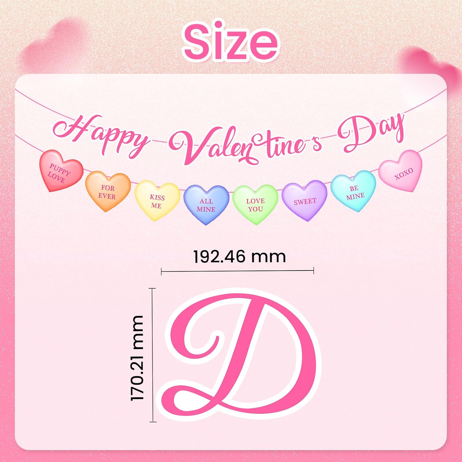 Happy Valentine'S Day Banner Marcron Sweet Love Words Heart Sign Garland For Valentines Party Decorations