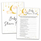 Baby Shower Party Games, Baby Shower Feud Game, 25 Moon And Stars Gender Reveal Party Games Cards (5" X 7"), Over The Moon Baby Shower Supplies Decorations -02