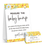 Honey Bee Baby Shower Games, Summer Daisy Measure The Bump Game Set, Bumble Bee Gender Reveal Baby Announcement Party Decorations, 1 Sign And 50 Cards-A10
