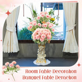 24 Heads Artificial Chrysanthemums Flowers Bouquets Silk Chrysanthemum Ball Fake Mum Artificial Mums For Outdoors Faux Silk Ball Flower For Home Table Centerpieces Decor (Champagne Pink)
