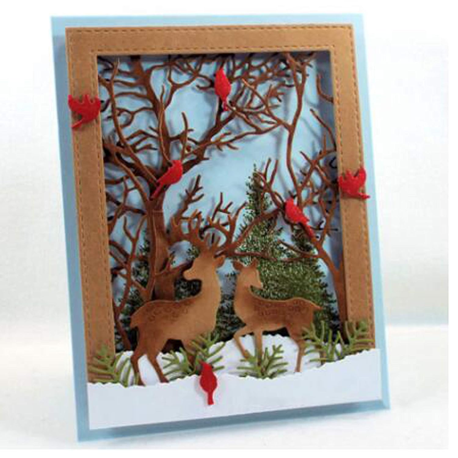 Christmas Deer Metal Die Cuts, Merry Christmas Tree Bird Invitation Cutting Dies Cut For Album Card Making Tools Scrapbooking Diy Decoration