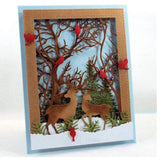 Christmas Deer Metal Die Cuts, Merry Christmas Tree Bird Invitation Cutting Dies Cut For Album Card Making Tools Scrapbooking Diy Decoration