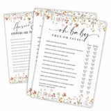 Baby Shower Game Cards, Oh Baby! Ture Or False Game Cards, Spring Flower, 30 Double-Sided Game Cards & 1 Answer Cards, Baby Announcement, Gender Reveal Party Favor, Activity & Supplies - G04