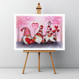 Valentine'S Day Card, Love Greeting Card, Gnomes Quilling Quilled Card For Love, Anniversary, Wedding, Mothers Day,Husband, Wife, Boyfriend, Girlfriend, Couples, Parents (Valentine Gnomes)