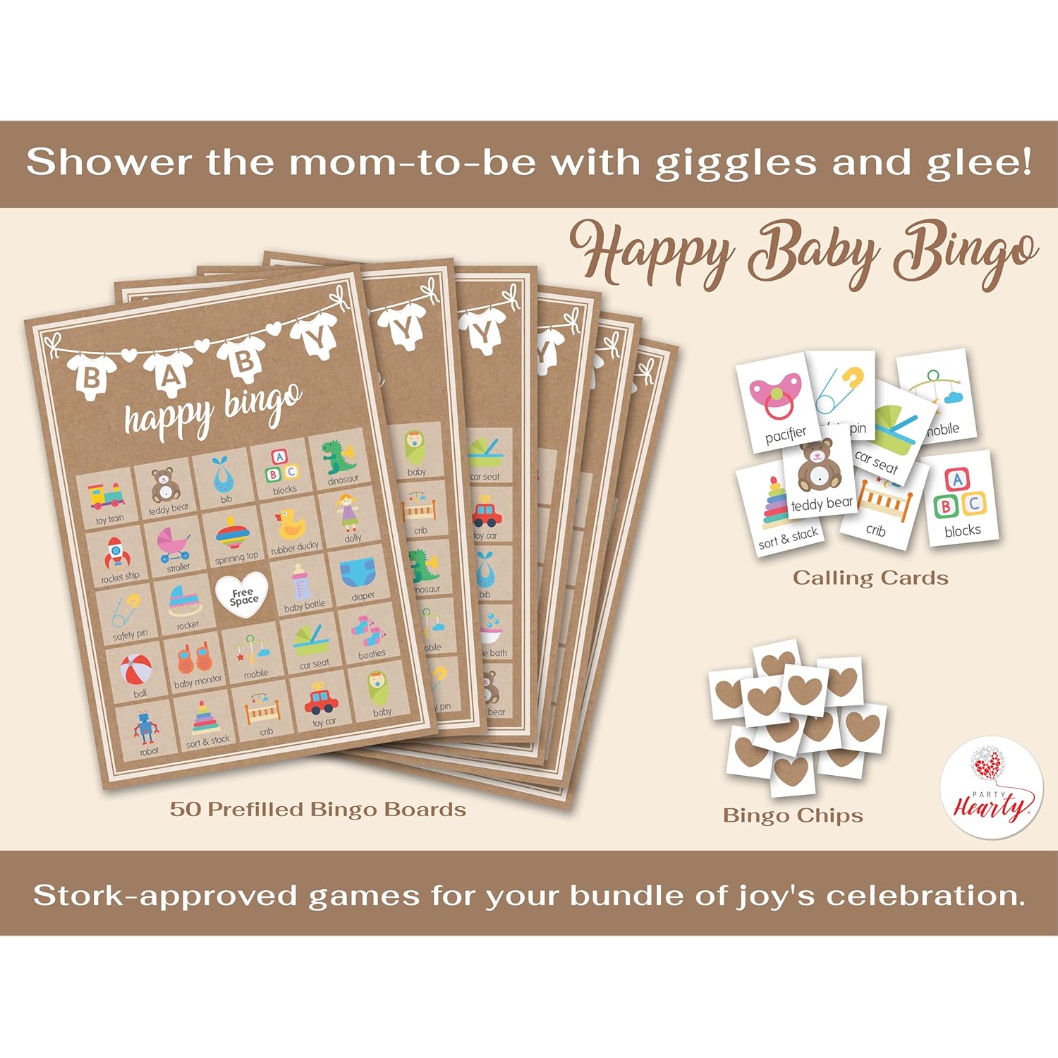 Baby Shower Games For Girl Or Boy, 250 Pcs 5 Games Activities Cards, Funny Baby Shower Games, Gender Neutral, Baby Shower Ideas