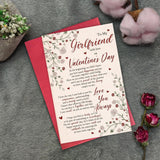 Sweet Valentine'S Day Card For Girlfriend, Romantic Boyfriend To Girlfriend Love Card, Valentine'S Day Gift For Her