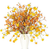 Artificial Fall Flowers With Berries 12 Pack Fall Floral Picks 17 Inch Orange Berry Stems With Orange Flowers Eucalyptus Leaves For Autumn Harvest Thanksgiving Day Flower Arrangements