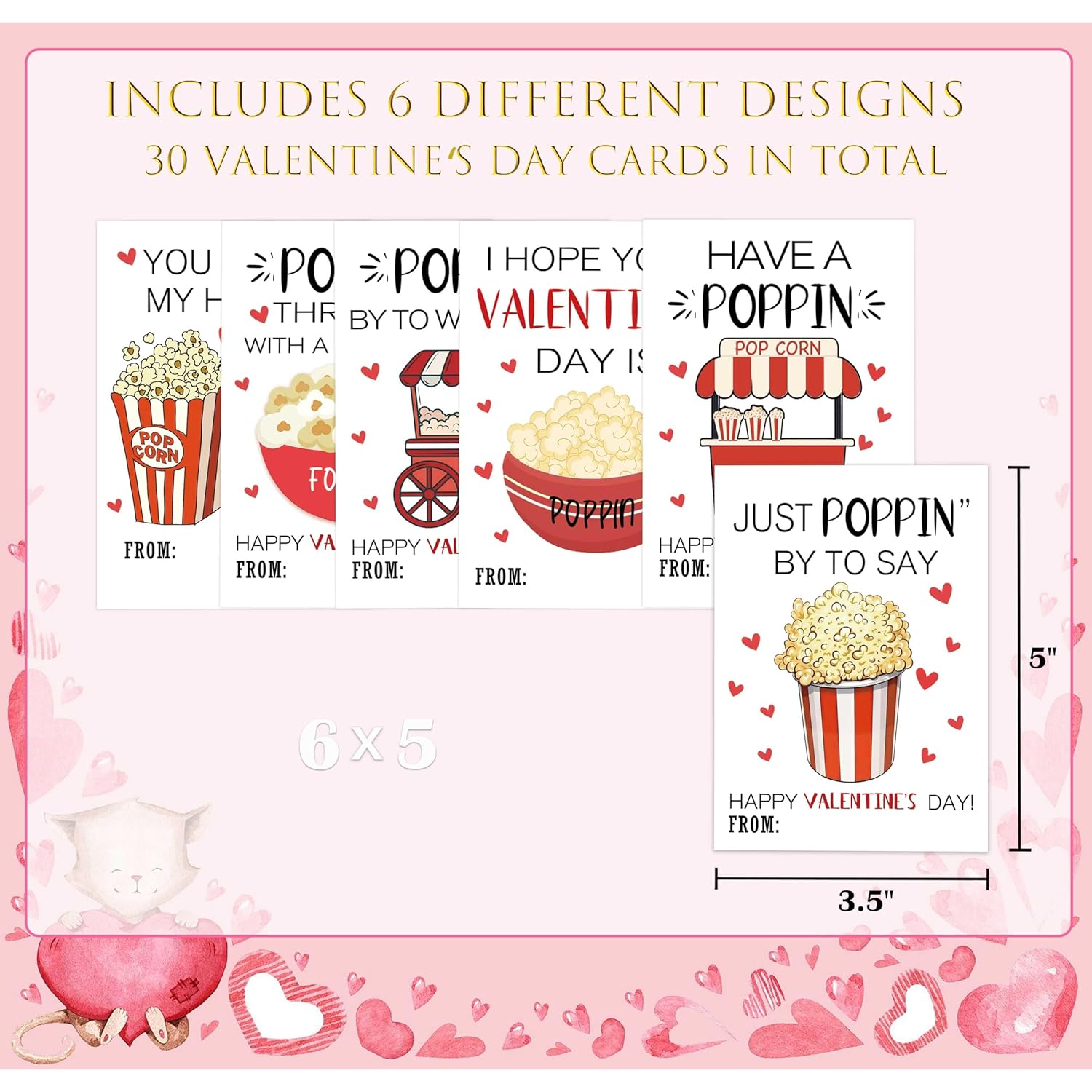 30 Pack Have A Poppin Valentines Day, Valentine'S Day Party Game, Sports Valentines Exchange Cards, Holiday Greeting Card, Exchange Gifts For Family And Friends, Valentine Party Favor, 3
