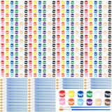 840 Pcs Mini Acrylic Paint Set 60 Set 12 Colors Washable Paint Strips 60 Pcs Flat Brushes 60 Pointed Brushes For Arts Crafts Birthday Party Favors(3 Ml)