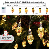 2Pcs Christmas Snow Globe String Lights, 13.2Ft Vintage Christmas Lights Indoor, 20 Led Globe Bulbs String Light With Sn