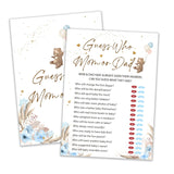 Baby Shower Games, Who Mommy Or Daddy Game, Bear Themed Blue Baby Shower Games Card For 25 Players, Gender Neutral Party Ideas Favors, Boys Party Decorations Supplies-A03