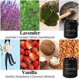 Set Of 4 Scented Candles For Home Decor, Candle Gifts For Dad Men Him, 200Hours Burn Tine, Vanilla, Lavender, Sandalwood, Eucalyptus Scented With Black Jar