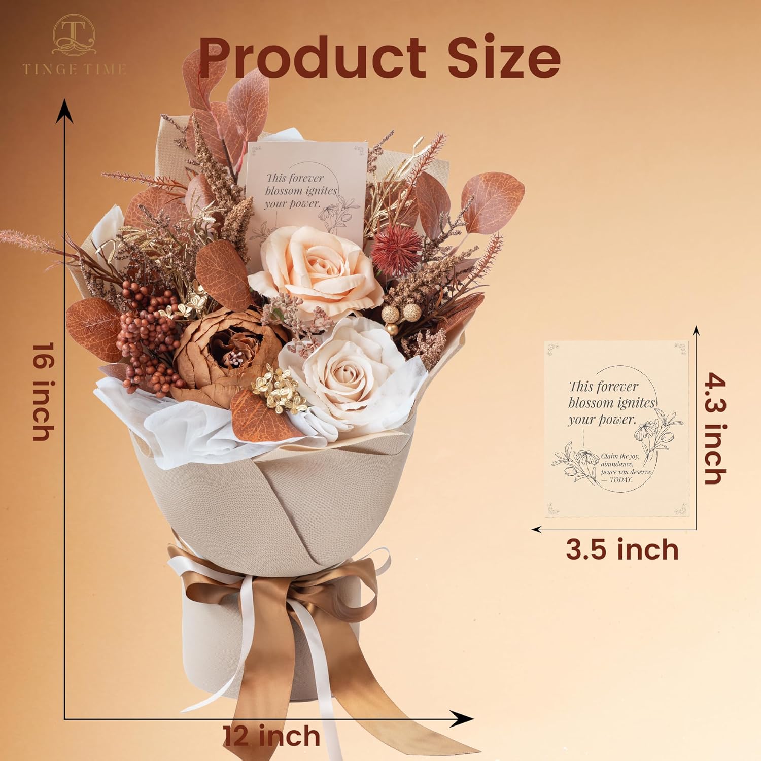 Preserved Flowers Bouquet, Flowers For Delivery, Birthday Gifts For Women, Eternal Roses Bouquet For Grandma Wife Anniversary (Nude Color & Pale Coffee)