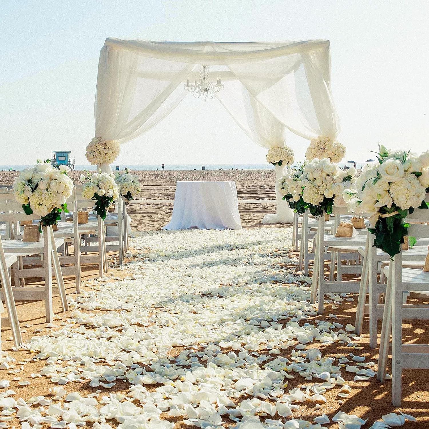 5000 Pcs Rose Petals Artificial Flower For Valentine'S Wedding Decor Romantic Night Event Anniversary Shower Engagement Party Home Decorations, Ivory