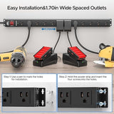 12 Outlet Metal Power Strip 2100J Surge Protector 6FT Cord Wide Spaced