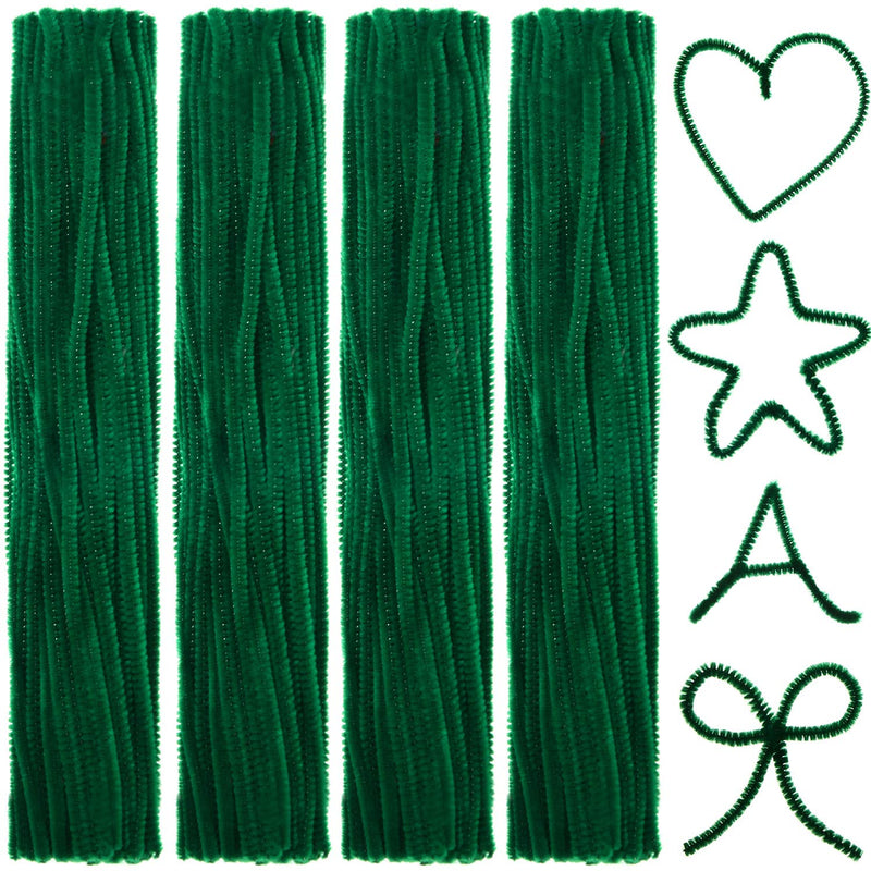 100 Pieces Pipe Cleaners Chenille Stem For Arts And Crafts, 6 X 300 Mm (Dark G