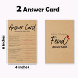Family Feud Games For Baby Shower, 30 Kraft Paper Game Card With 2 Answer Cards For Baby Boy Girl, Baby Announcement Gender Reveal, Baby Shower Decoration And Supplies - B04