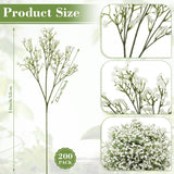 200 Pcs Babys Breath Artificial Flowers Gypsophila Artificial Flowers Wedding Party Decoration Faux White Flowers Bulk Floral Arrangement For Home Decoration Garden Office