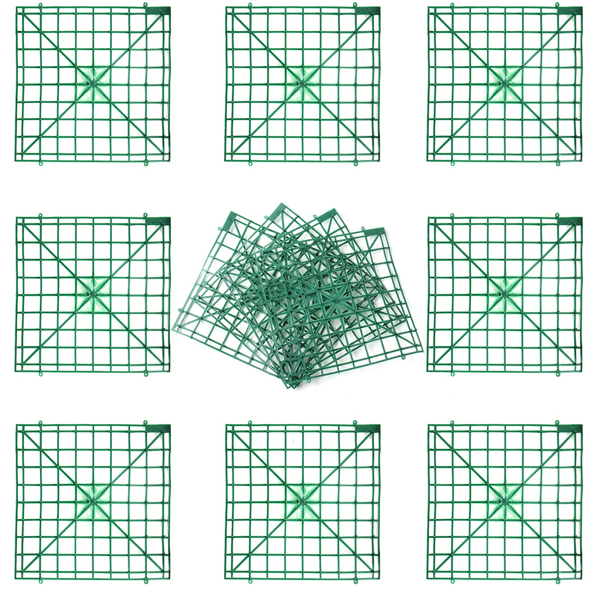Artificial Flower Grid Panels,Diy Flowers Wall Frames,Flowers Wall Arches Backdrop,Plastic Fences Frames For Wedding Party Flower Grids,Artificial Flowers Plant Base,12Pieces,10X10 Inches