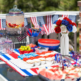 American Flag Artificial Flowers Box, Patriotic Decorations, Red White & Blue Fake Roses For July 4Th, Memorial, Veterans, Labor, Election Day Decorations, Cemetery Flowers, Table Centerpiece