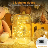 30 Pack Battery Operated Fairy Lights 7FT 20 LED Warm White Mini String Lights 3 Modes Waterproof for Mason Jars Wedding Decor