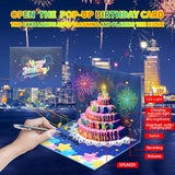 Birthday Cards, 3D Pop Up Birthday Present Greeting Card With Light And Music Birthday Cake Happy Birthday Cards For Women Men Kids Husband Wife Mom Dad Daughter Son Old Adults People Etc.