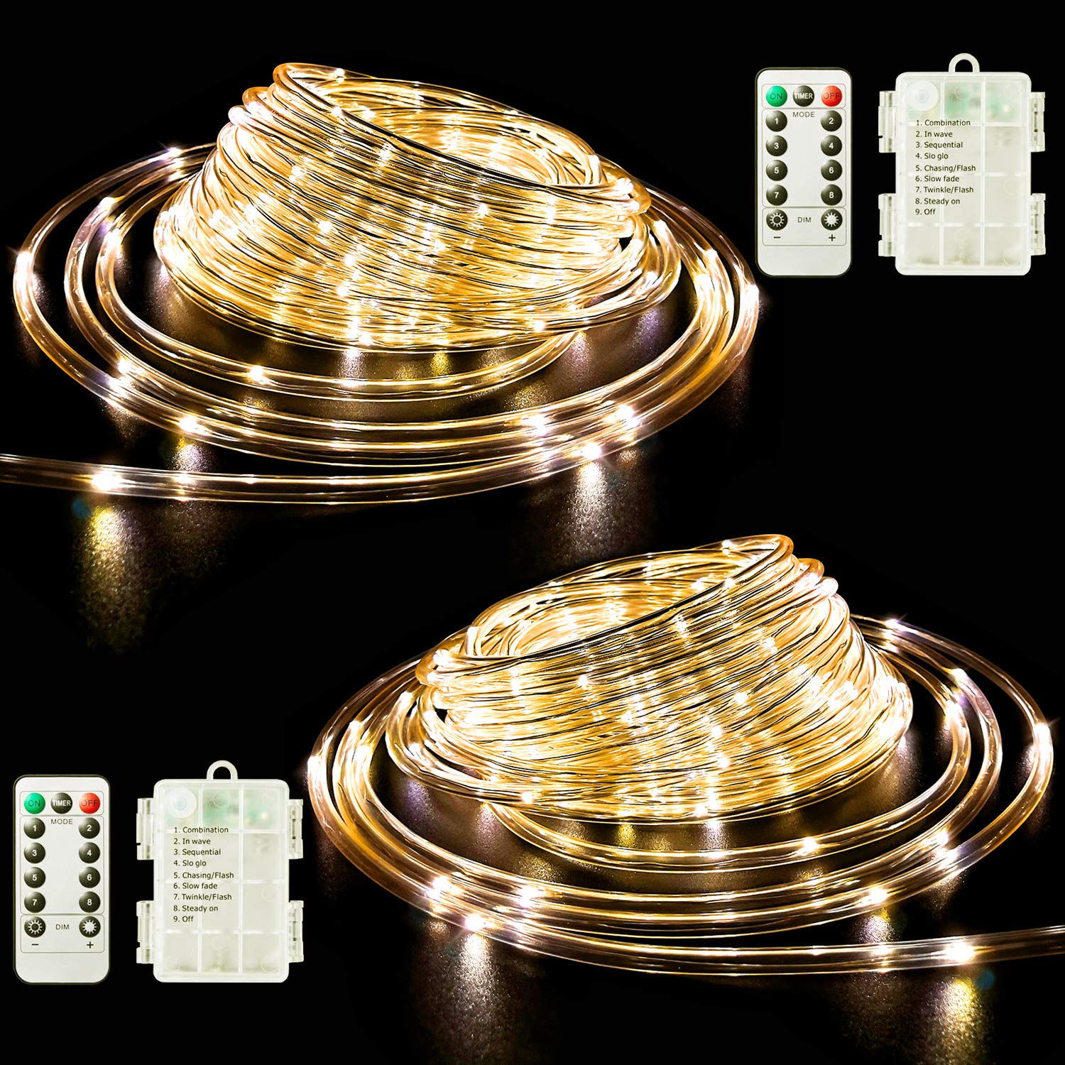 Battery Operated String Lights, 40Ft 120 Led 8 Modes Battery-Powered Fairy Lights For Parties, Weddings & Bedroom Classr