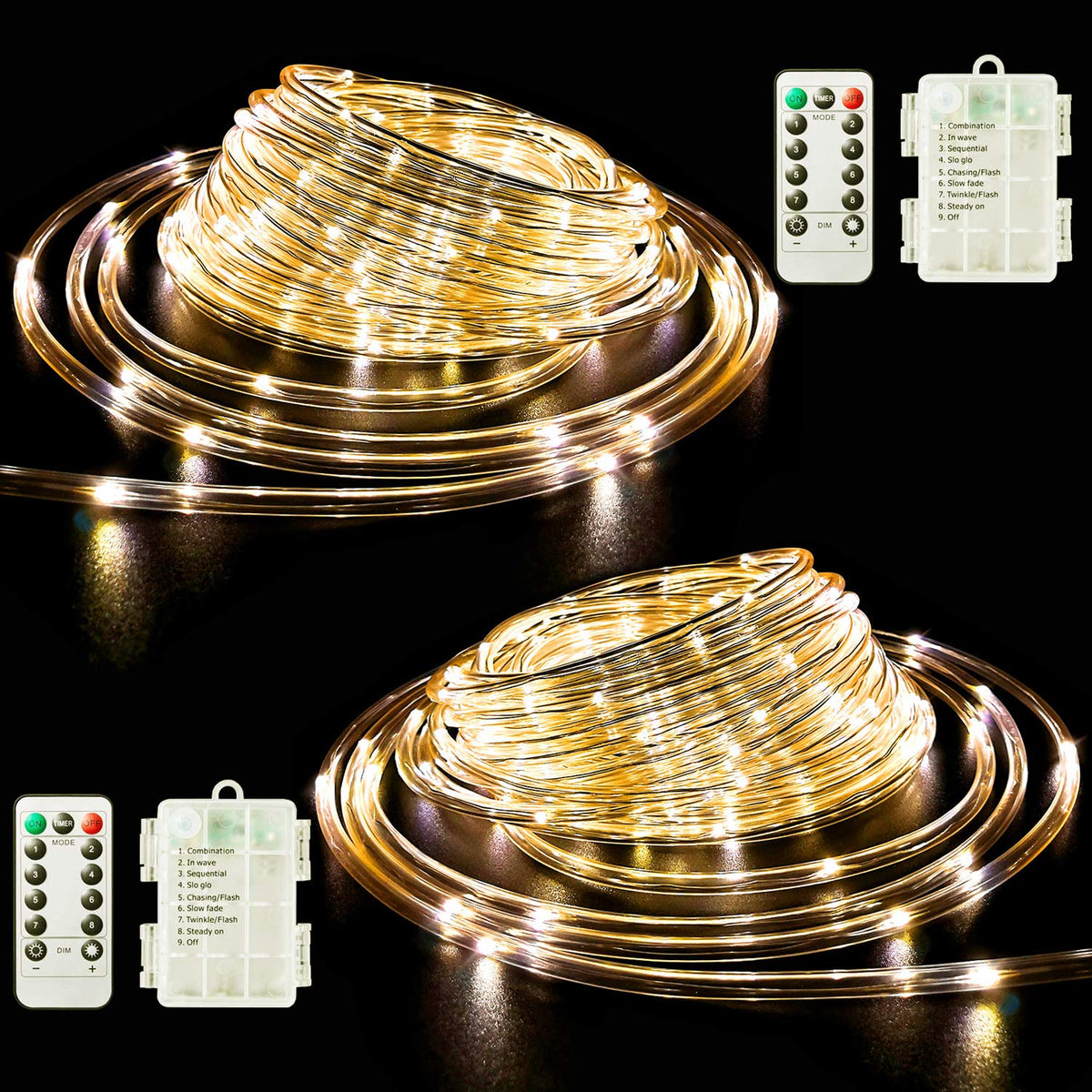 Battery Operated String Lights, 40Ft 120 Led 8 Modes Battery-Powered Fairy Lights For Parties, Weddings & Bedroom Classr