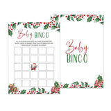 Christmas Baby Shower Games – 25 Pack, Winter Guest Bingo, Christmas Holiday Baby Shower Games Cards, Gender Reveal Party Decorations, Party Favors Supplies, Christmas Baby Shower Ideas -A01