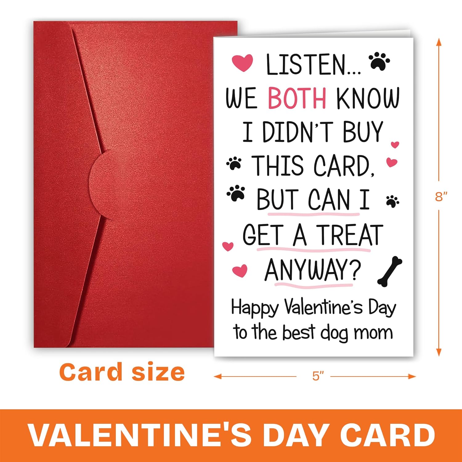 Valentines Day Gifts For Dog Mom - Cute Dog Lovers Gifts For Women, Her, Girlfriend, Wife - Funny Puppy Card From Friend, Family - Greeting Card