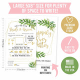 25 Greenery Wedding Advice Cards Boxes For Reception, Wedding Guest Book, Advice For Bridal Shower Games, Guests Advice And Groom Wedding Games