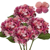 4 Pcs Dried Touch Hydrangeas Artificial Flowers 17" Tall Large Silk Hydrangea Stems Fake Hydrangea Arrangements For Home Office Table Centerpieces-Purple Hydrangea