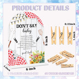 Baby Shower Games - Bbq Don'T Say Baby Clothespin Game, 1 Arch Acrylic Sign And 50 Mini Clothespins, Gender Reveal Game, Backyard Baby Shower Decoration Supplies (Gxb06)