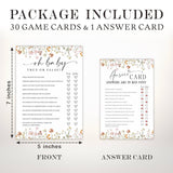Baby Shower Game Cards,30 Double-Sided Game Cards & 1 Answer Cards, Baby Announcement, Oh Baby! Ture Or False Game Cards, Spring Flower, Gender Reveal Party Favor, Activity - C07