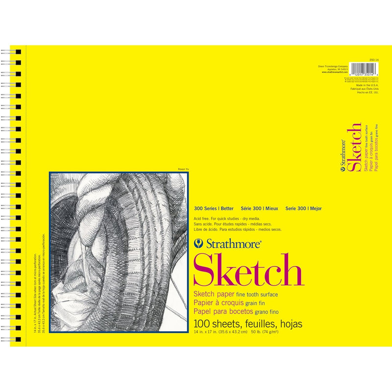 300 Series Sketch Pad, 14X17 Inch, 100 Sheets, Top Wire - Artist Sketchbook Fo