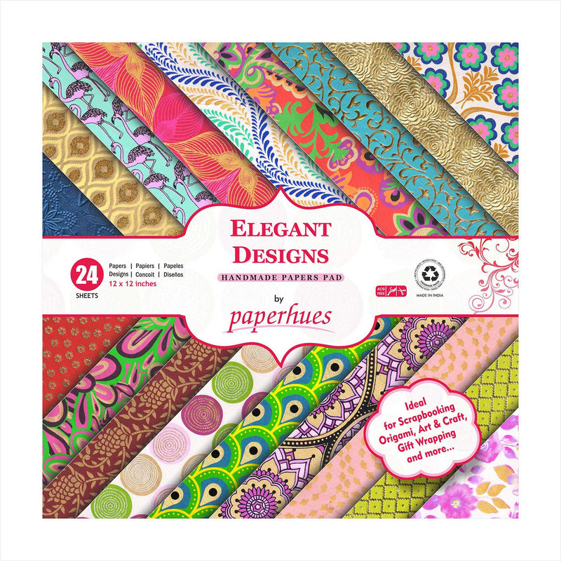 Elegant Designs Collection Handmade Scrapbook Papers 12X12" Pad, 24 Sheets.