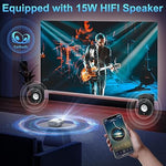 5G WiFi Bluetooth Projector, 1080P, 13000L, Portable, Home/Outdoor Use