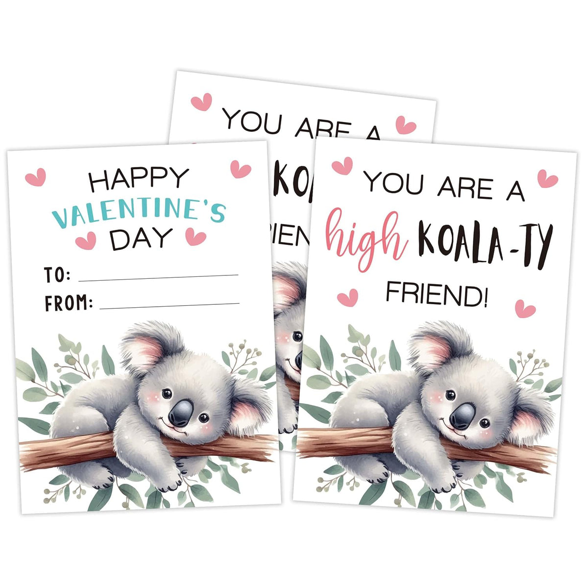 30 Pcs Koala Valentines Day Cards, Cute Valentines Day Gifts For Teen, Greeting Cards For Classroom Gift Exchange Party Favor Supplies(Mq-6-5)