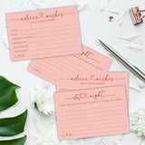 Wedding Advice Cards -Pack Of 30 Wishes For The New Mr & Mrs Wedding,Share Best Date Night Cards - Bride And Groom Newlyweds Bridal Shower Party Decoration,Games (Pink) - B04
