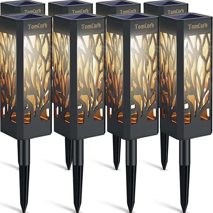 8 Pack Upgraded Bright Solar Pathway Lights Bigger Size Waterproof Garden Landscape Lights